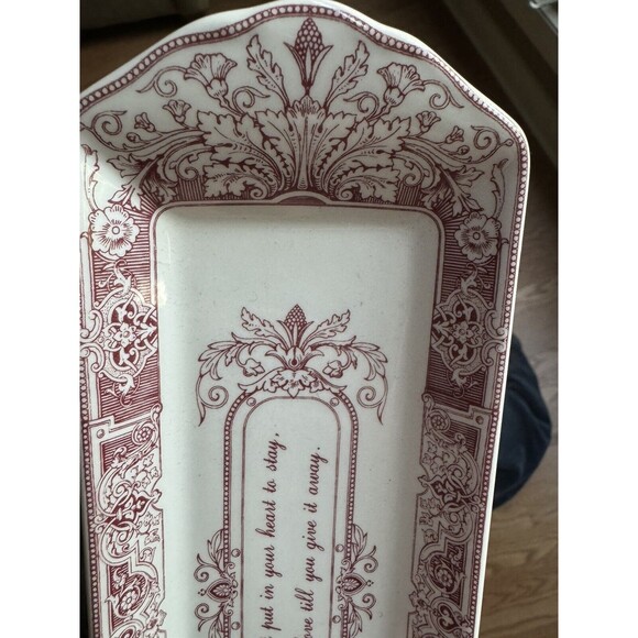Spode Archive Collection Love Tray England Cranberry 9” Mints/Trinkets Porcelain - Picture 6 of 6
